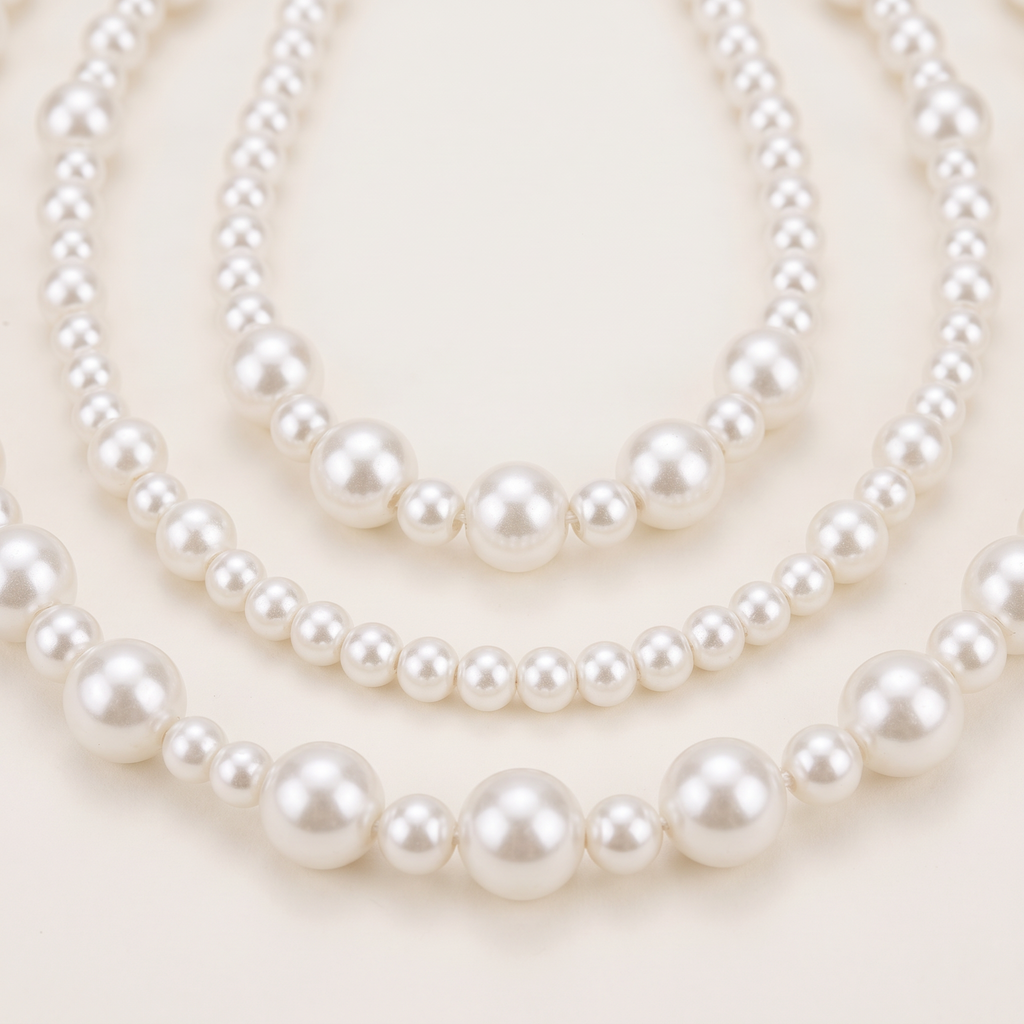 Collier de perles en multirang, détail du motif