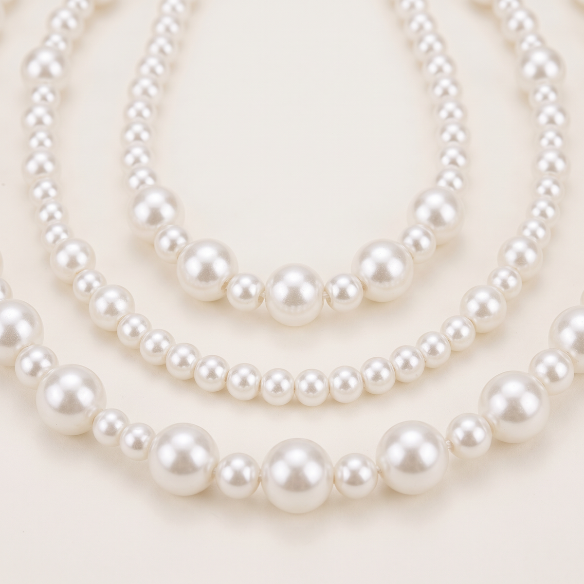 Collier de perles en multirang, détail du motif