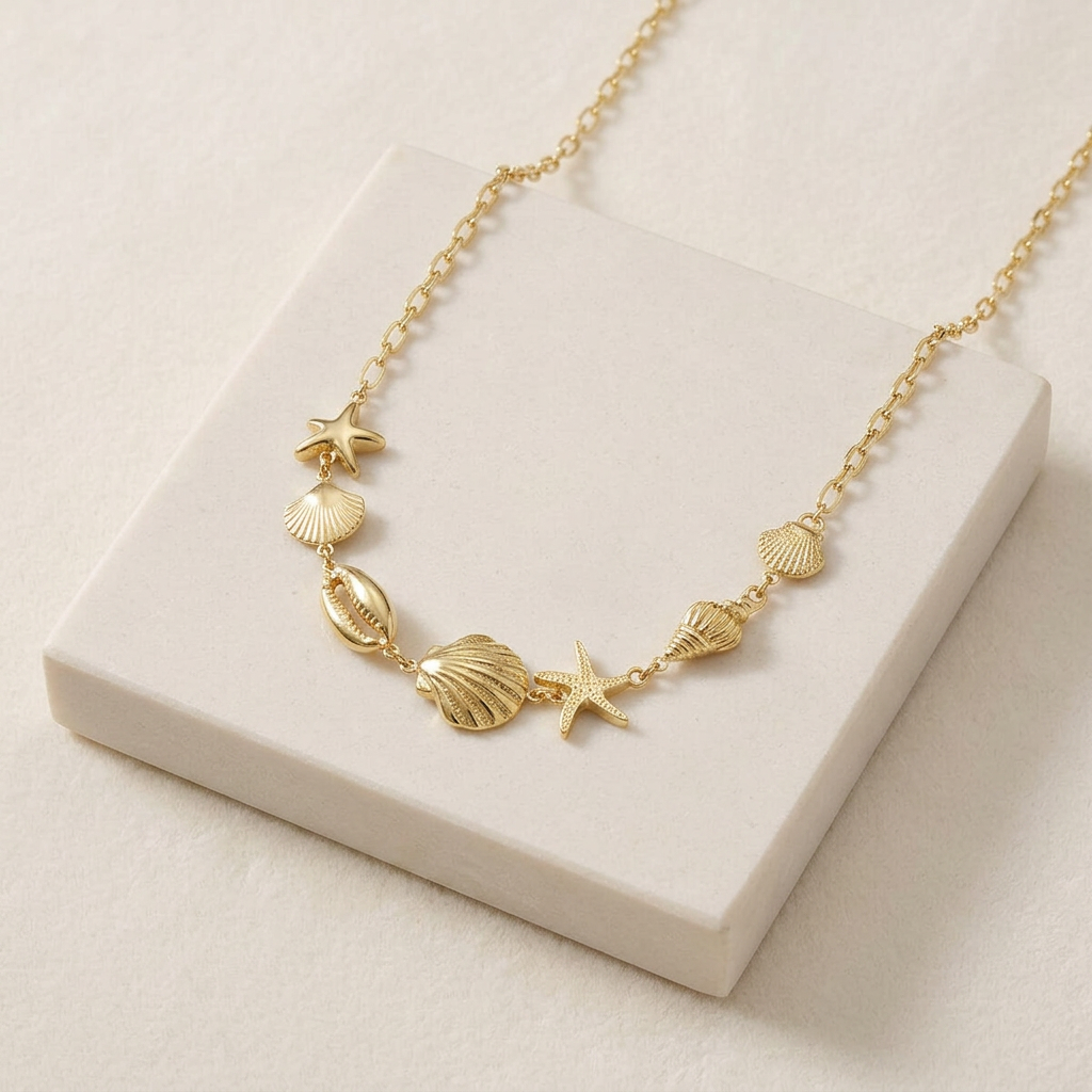 Collier coquillage — Doré