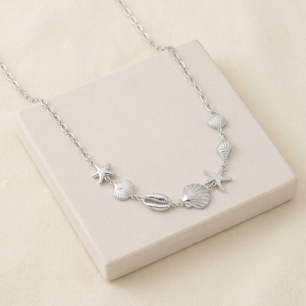 Collier coquillage — Argenté