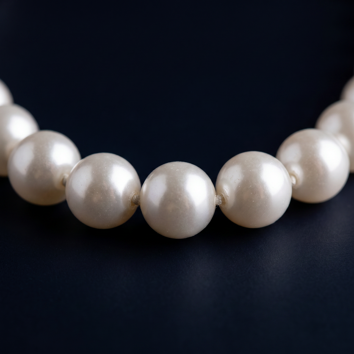 Collier de perles nacrées 12 mm, motif en gros plan