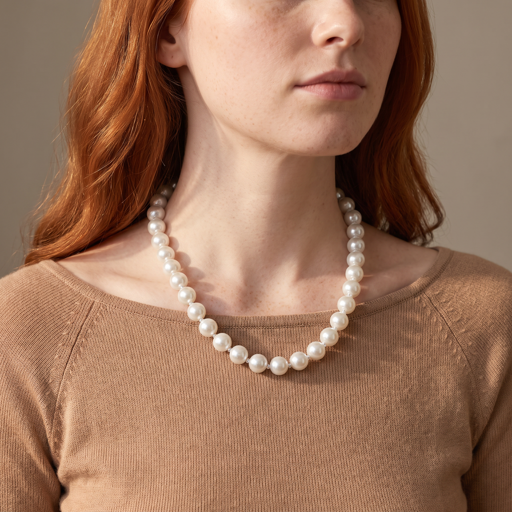 Collier ras de cou, porté mi-corps