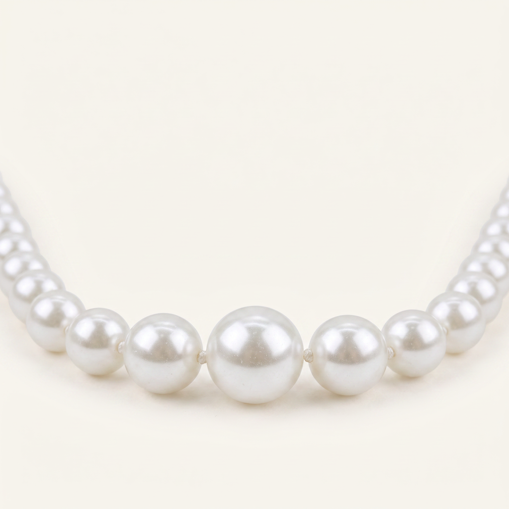 Collier de perles nacrées en dégradé 20 mm, détail du motif