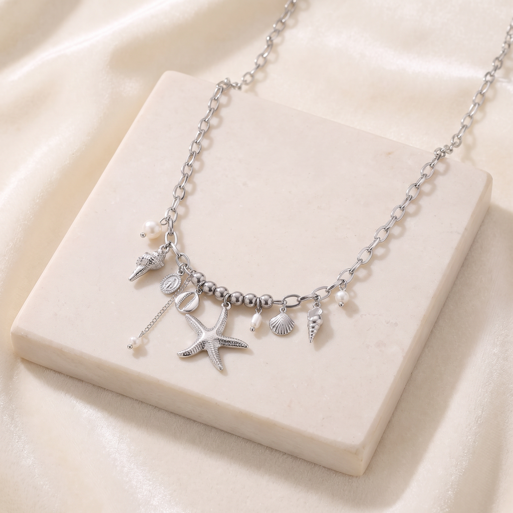 Collier charms étoile de mer — Argenté
