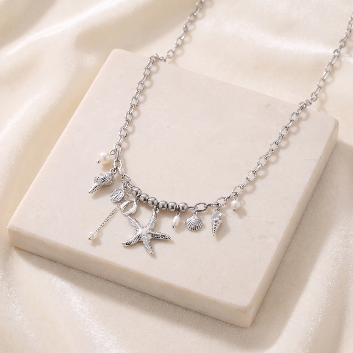 Collier charms étoile de mer — Argenté