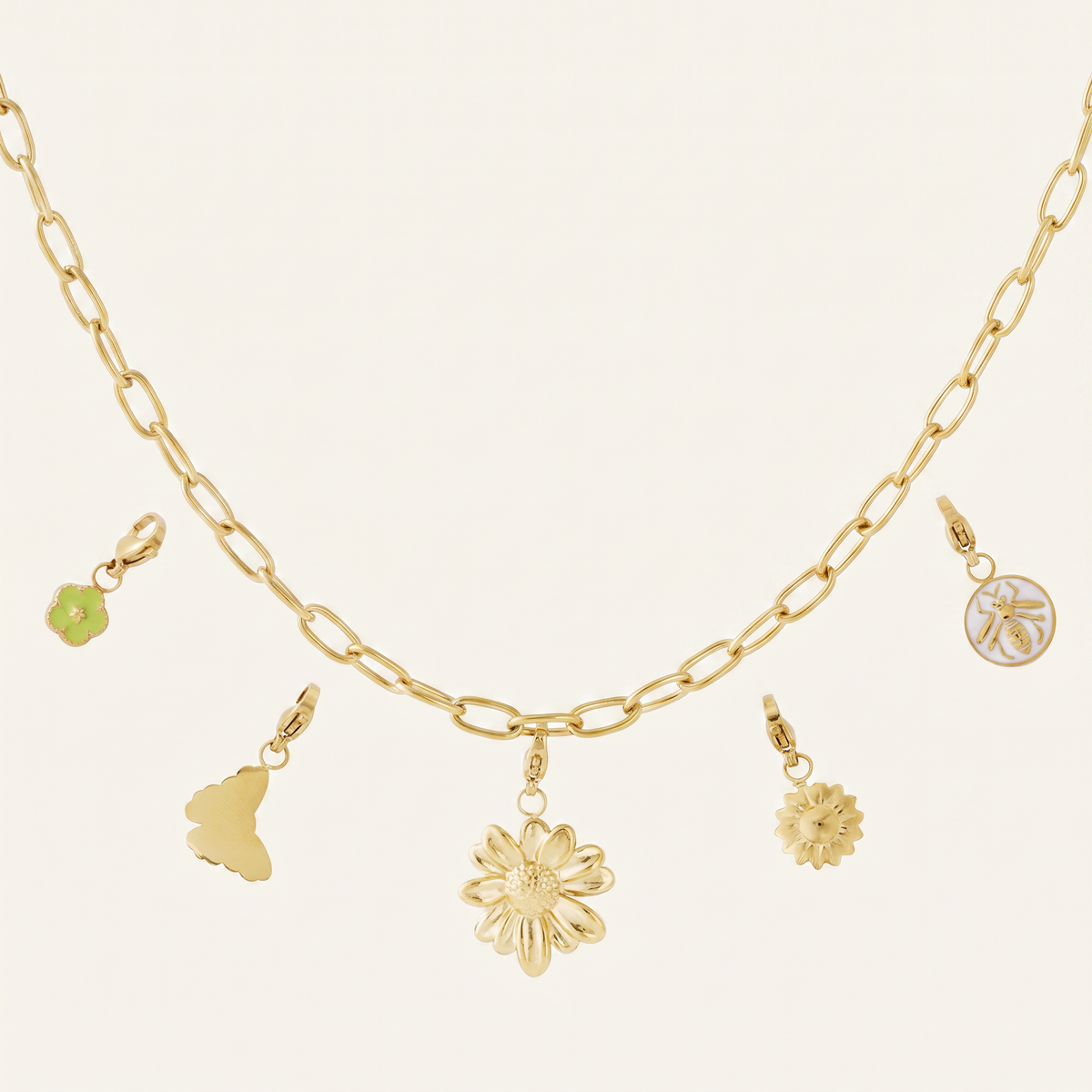 Collier fleur à breloques, ensemble à composer, détail du motif