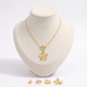 Collier fleur dorée à breloques, ensemble à composer, vue de face