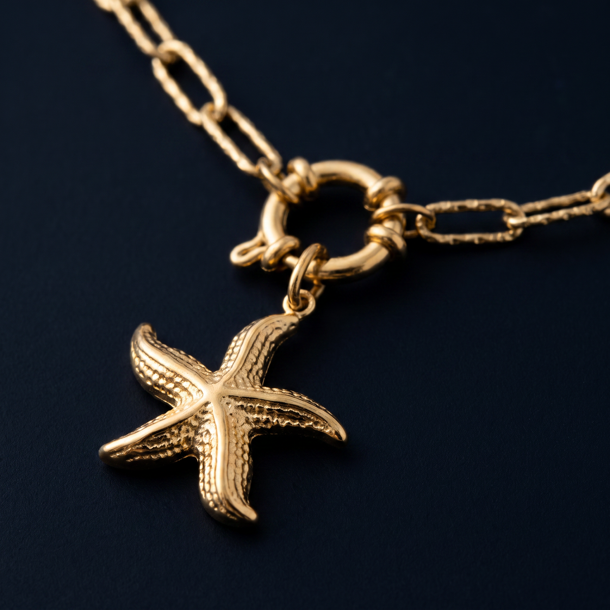 Collier étoile de mer à breloques, ensemble à composer, motif en gros plan