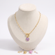 Collier cœur violet à breloques, ensemble à composer, vue de face