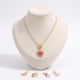 Collier cœur rayonnant rose, ensemble à composer, vue de face