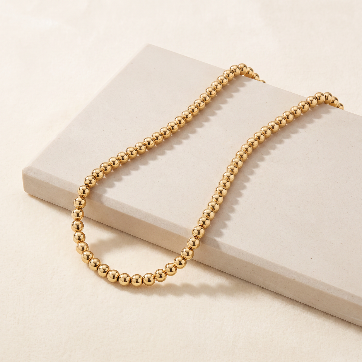 Collier ras de cou à boules 4 mm — Argenté