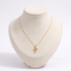 Collier croix, vue de face, doré