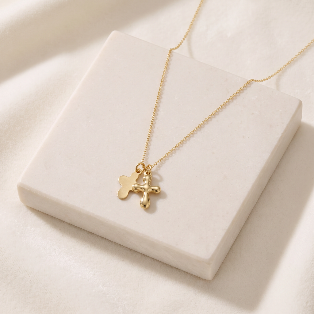 Collier croix — Doré