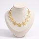 Collier fleur doré sur chaîne, vue de face
