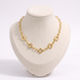 Collier trèfle sur chaîne, vue de face, doré