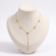 Collier cœur et étoile à strass, vue de face, doré
