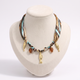 Collier poisson doré sur cordon foulard, vue de face