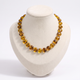 Collier cœur façon léopard en perles, vue de face