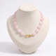 Collier de perles à forme organique 50 cm, vue de face, rose