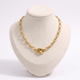 Collier chaîne doré maille grain de café, vue de face
