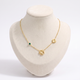 Collier trèfle à strass en couleurs, vue de face, vert