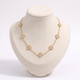 Collier trèfle à strass 41 cm, vue de face, doré