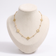 Collier ras de cou trèfle à strass, vue de face, doré