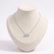 Collier ras de cou à strass, vue de face, argenté