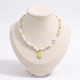 Collier fleur jaune en perles, vue de face