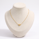 Collier ras de cou cœur à boules, vue de face, doré