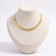 Collier ras de cou tressé à pois, vue de face, doré