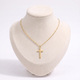 Collier croix minimaliste, vue de face, doré