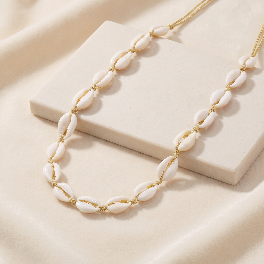 Collier ras de cou coquillage doré — Doré