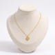 Collier trèfle double rang, vue de face, doré