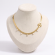 Collier ras de cou fleur grosse maille, vue de face, doré