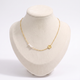Collier fleur maille fine, vue de face, doré