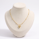 Collier cœur sur chaîne à boules, vue de face, doré