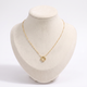 Collier trèfle à strass 39 cm, vue de face, doré