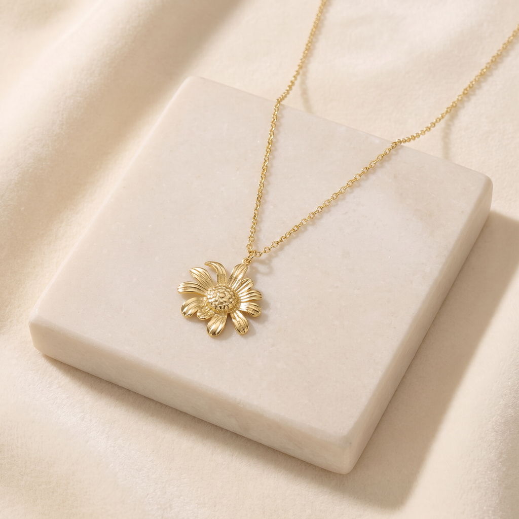 Collier marguerite 40 cm — Doré