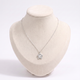 Collier marguerite 39 cm, vue de face, argenté