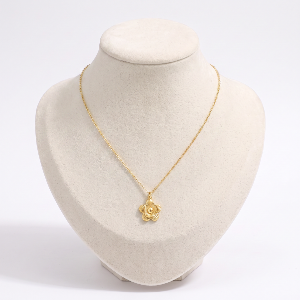 Collier marguerite 39 cm, vue de face, doré