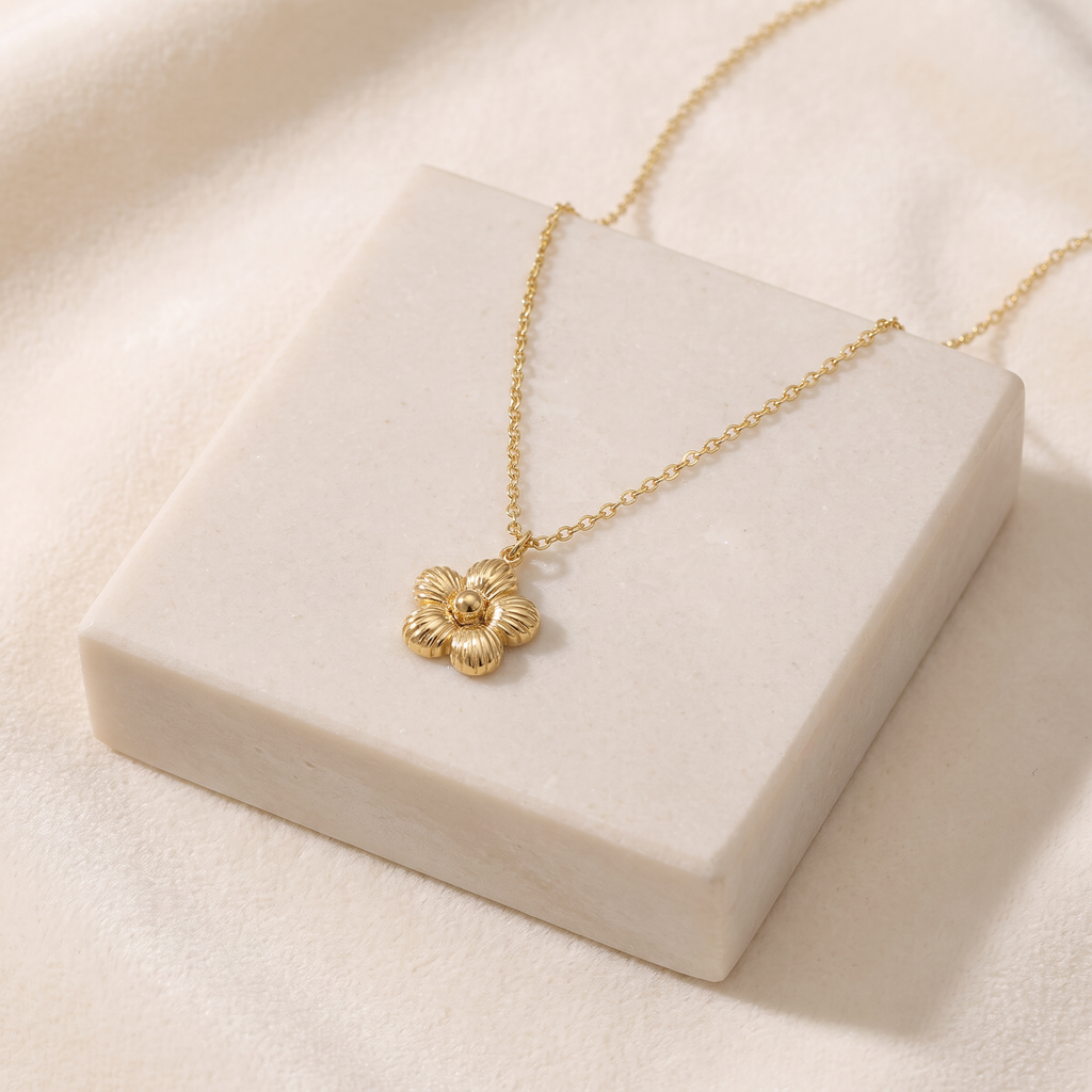 Collier marguerite 39 cm — Doré