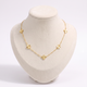 Collier trèfle maille fine, vue de face, doré