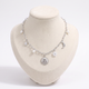 Collier charms étoile, lune et soleil 39 cm, vue de face, argenté