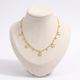 Collier fleur à strass, vue de face, doré