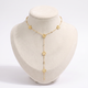 Collier marguerite à strass, vue de face, doré
