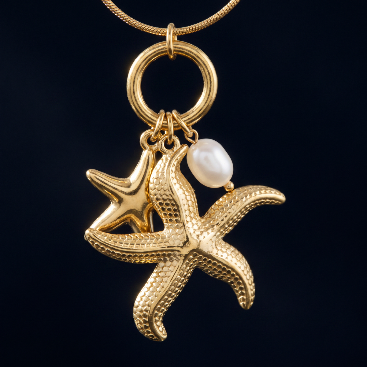 Collier étoile de mer, motif en gros plan