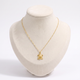 Collier tortue maille fine, vue de face, doré