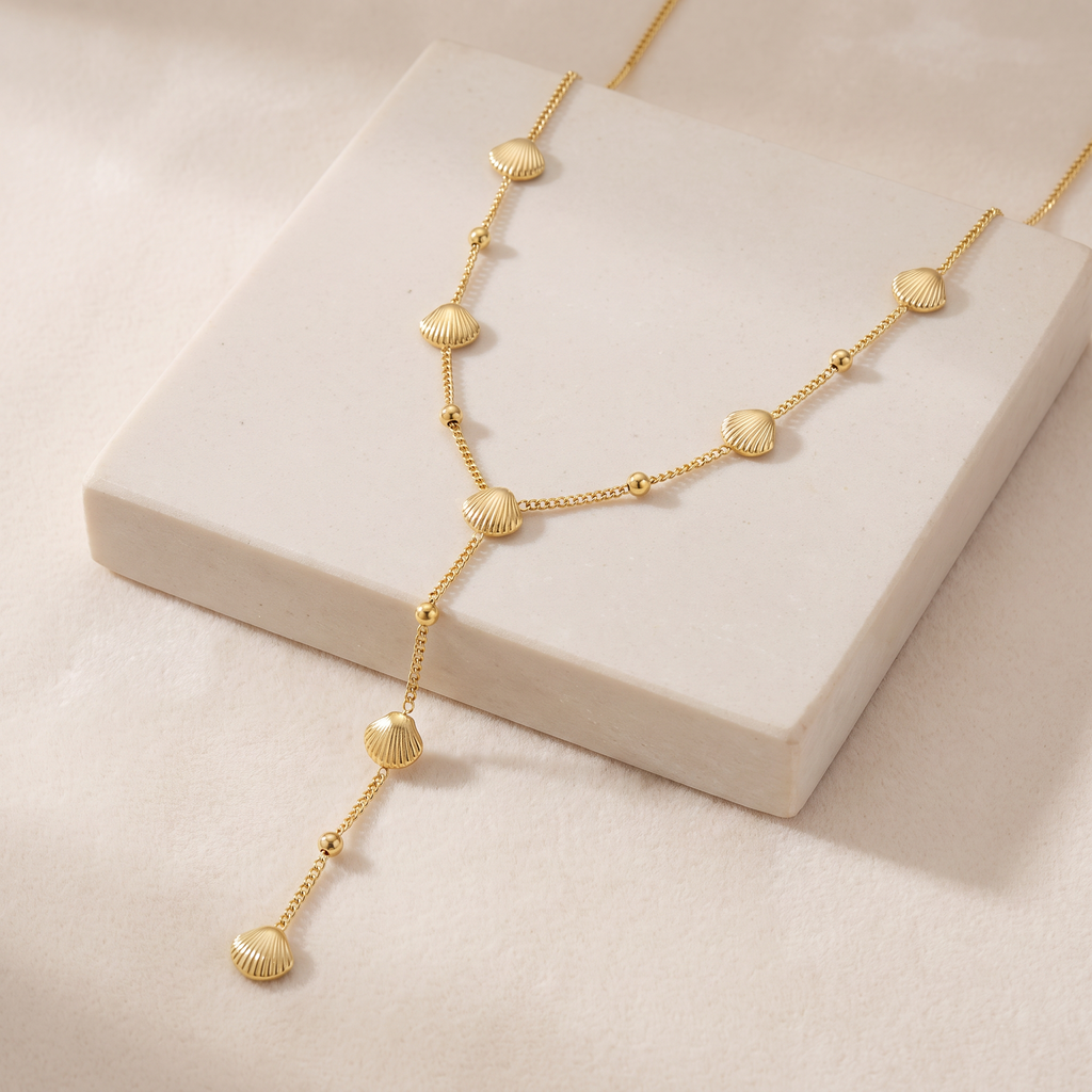 Collier pendentif en cascade — Doré