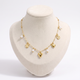 Collier charms cœur et trèfle doré, vue de face